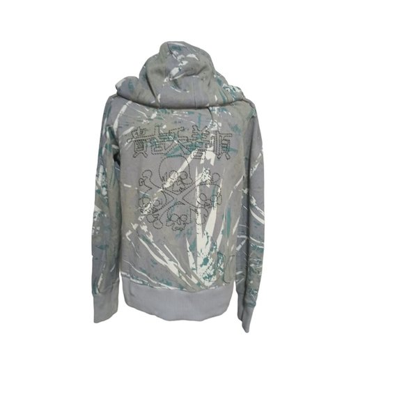 Hurley Hoodie Sweatshirt Juniors Size XL Womens Skull Crossbones Raw Edge Spello - Picture 5 of 12